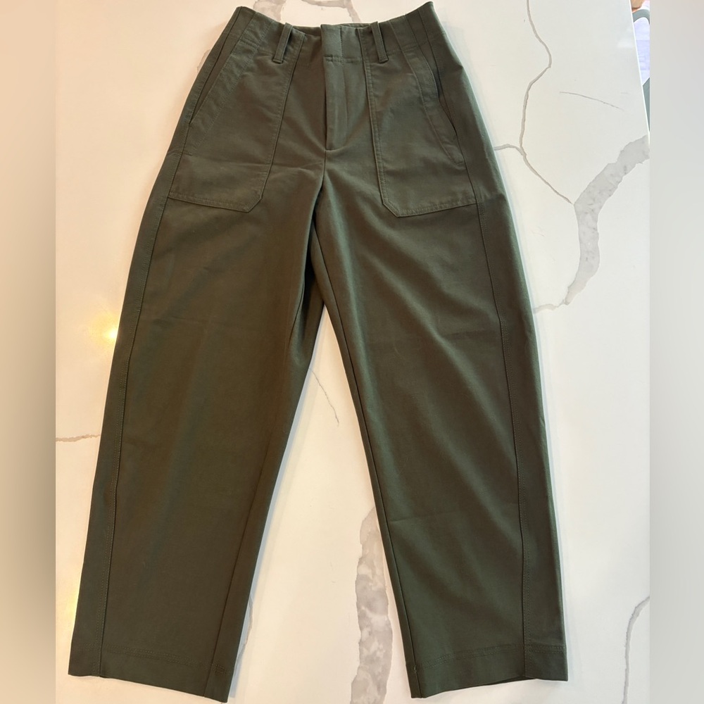Athleta Skyline Highline Barrel Leg Pant.  Color:  Aspen Olive.